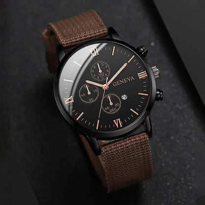 Men's Quartz Watch and Bracelet Set 4 or 5 Pieces