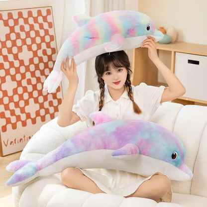 50cm Colorful Dolphin Plush Throw Pillow Soft Stuffed Toy