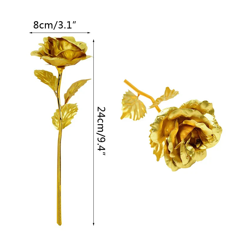 Gold Foil Eternal Rose Bouquet - Valentine's Gift for Her