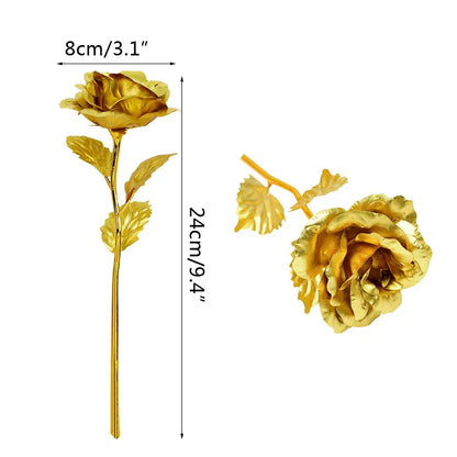 Gold Foil Eternal Rose Bouquet - Valentine's Gift for Her