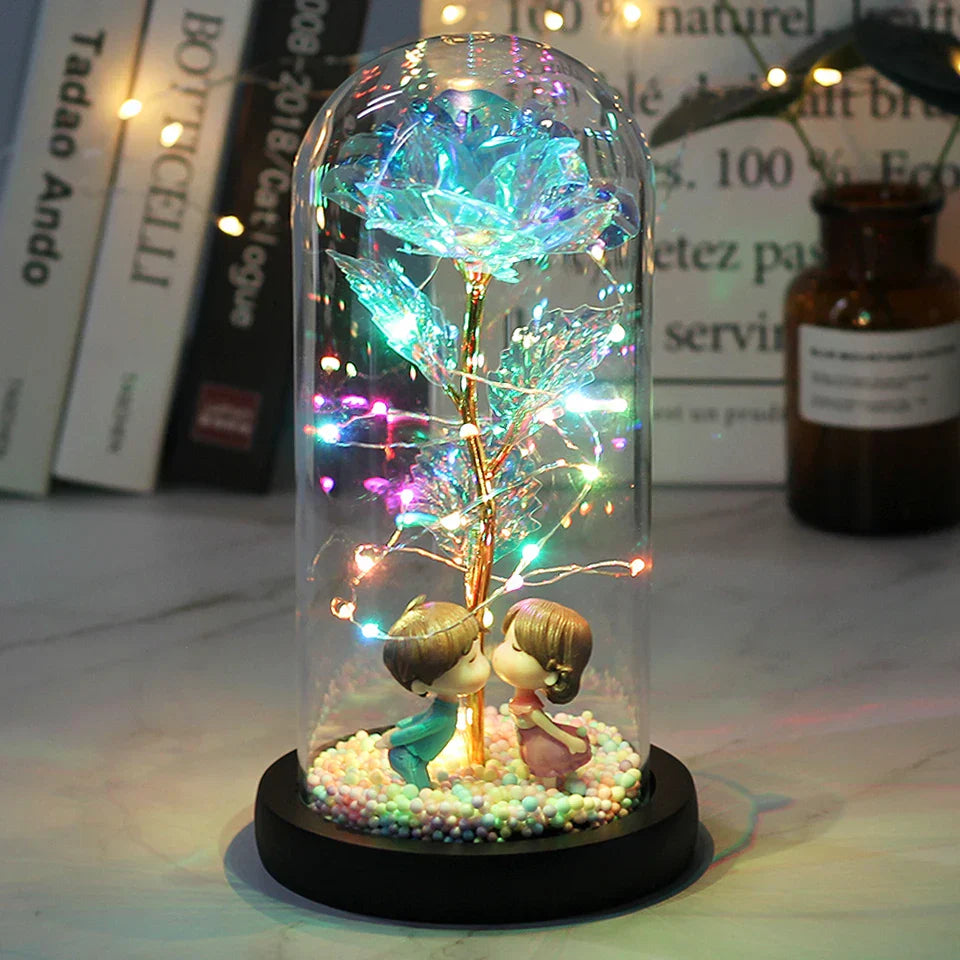 LED Enchanted Galaxy Rose in Dome - Romantic Gift