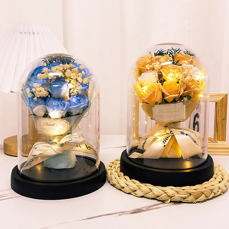Eternal LED Rose Acrylic Dome Decor