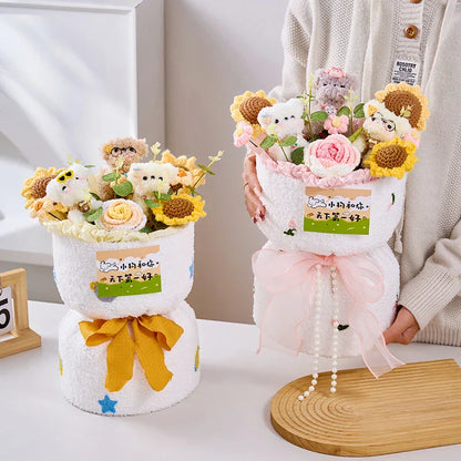 Handmade Crochet Rose and Sunflower Bouquet for Special Occasions