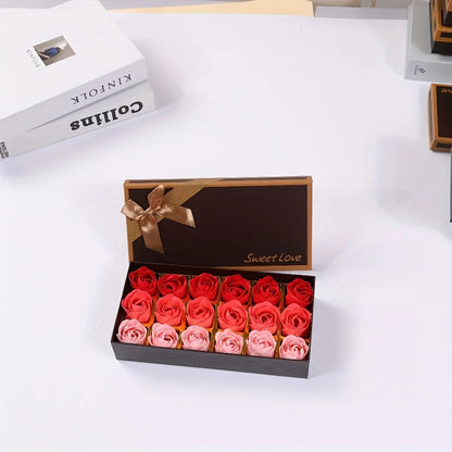 18-Piece Rose Soap Flower Gift Set with Butterfly Theme for Romantic and Special Occasions