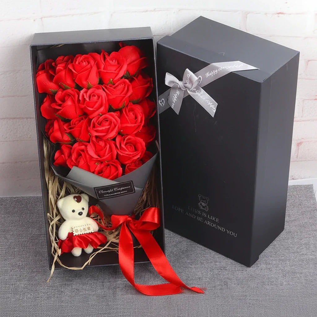 23-Piece Soap Rose Bouquet Gift Box for Birthday, Valentine's Day, and Wedding