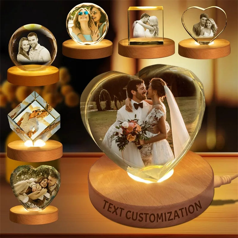 Personalized Heart Crystal Photo Keepsake
