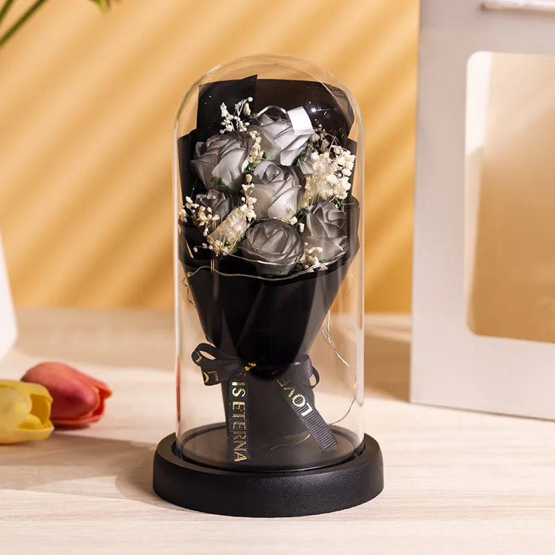 Everlasting LED Rose in Glass Dome - Romantic Gift Decor