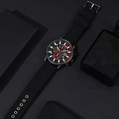 Men's Minimal Quartz Watch Necklace and Bracelet Set