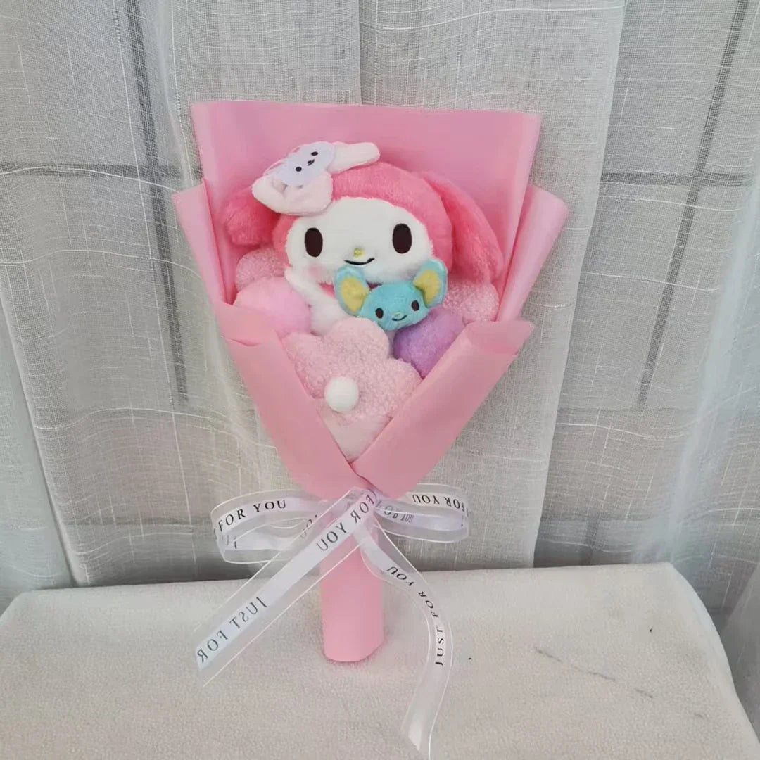 Anime Kuromi Hello Kitty Plush Doll Kawaii Bouquet Toy