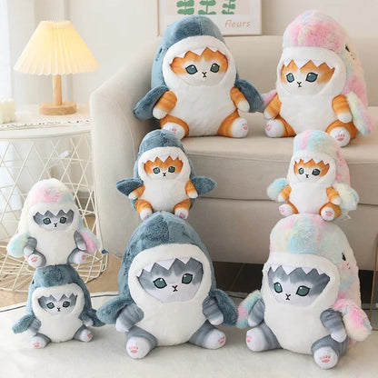 Kawaii Shark Cat Plush - Adorable Soft Stuffed Animal for Kids & Home Decor