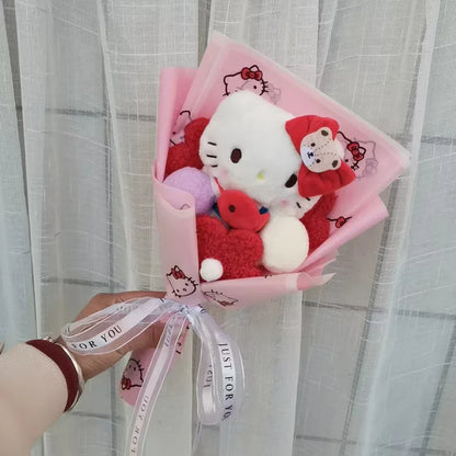 Anime Kuromi Hello Kitty Plush Doll Kawaii Bouquet Toy
