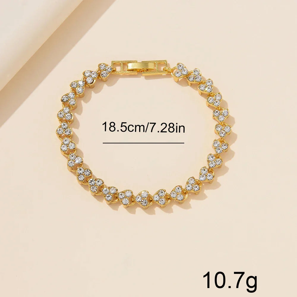 Gold Quartz Watch Jewelry Set for Women