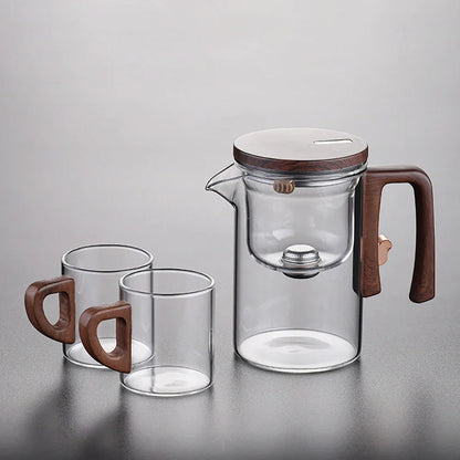 Heat-Resistant Glass Tea Pot With Magnetic Infuser 520Ml/720Ml Detachable Kettle For Easy Tea Brewing