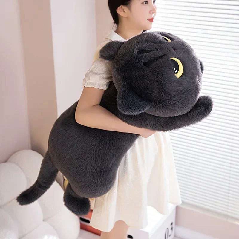 50cm Black Cat Plush Pillow Soft Cuddly Stuffed Toy