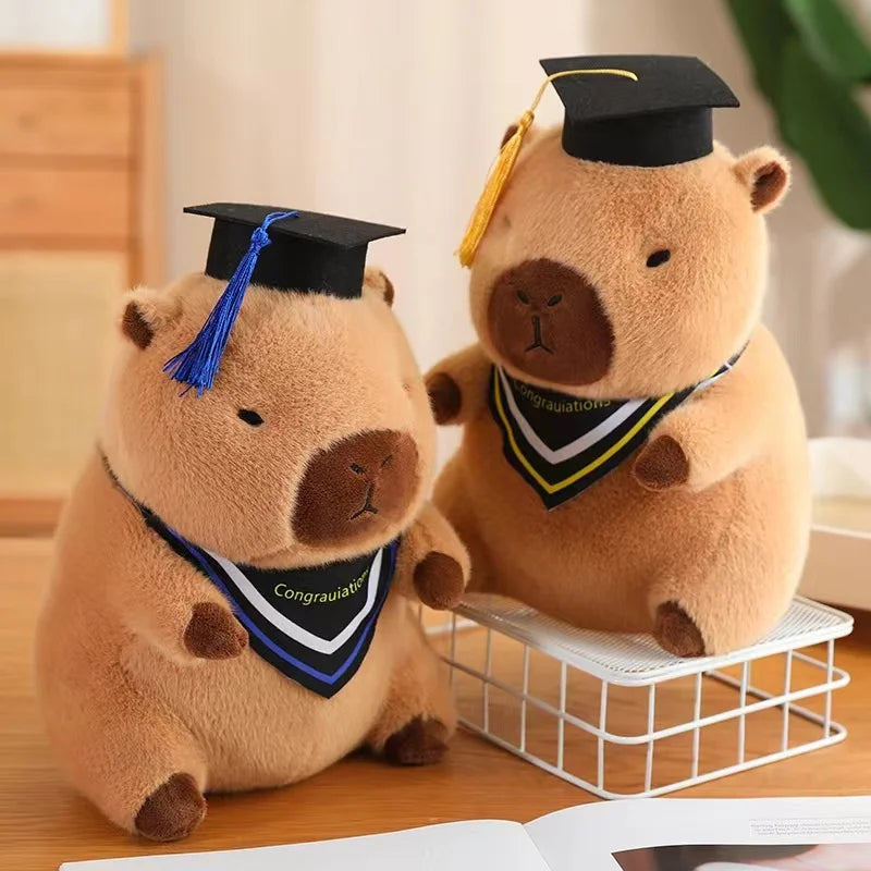 Graduation Capybara Plush Toy - Cute Doctor Doll Gift for Graduates