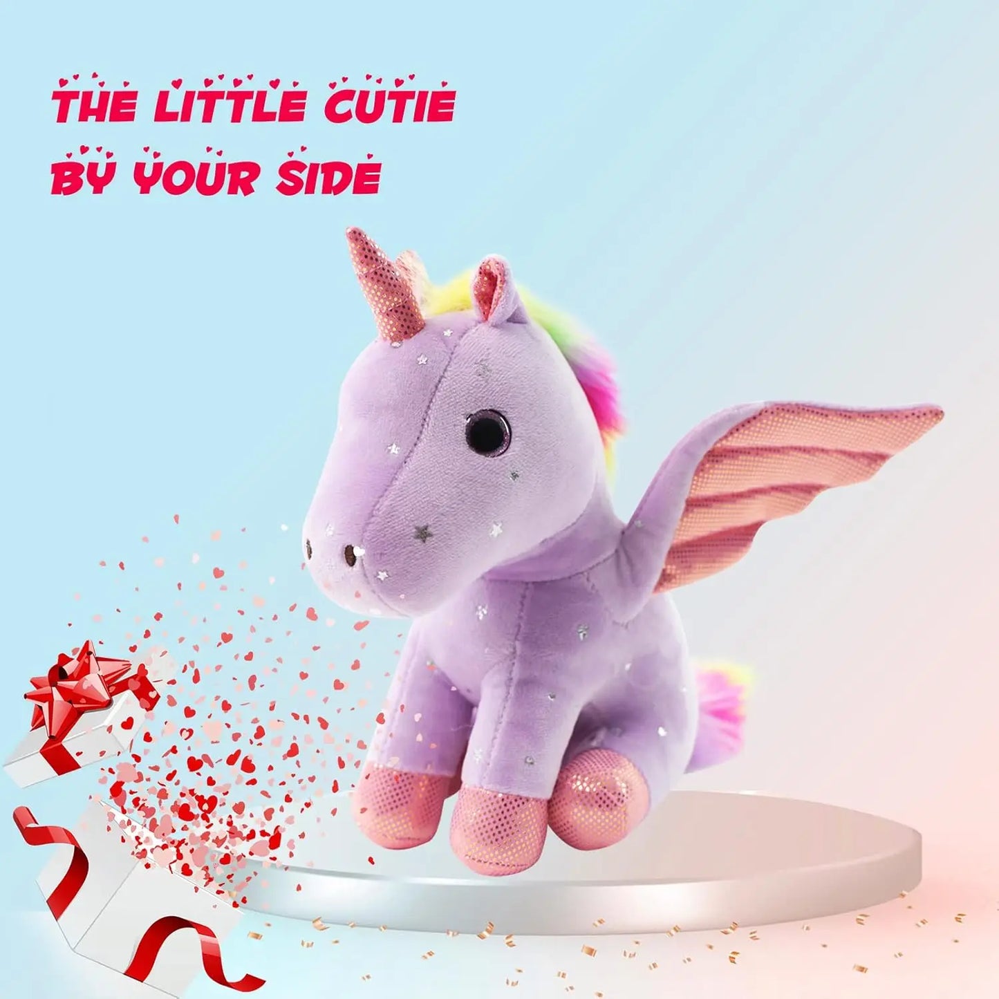 Rainbow Pink Unicorn Plush Soft Stuffed Animal Toy