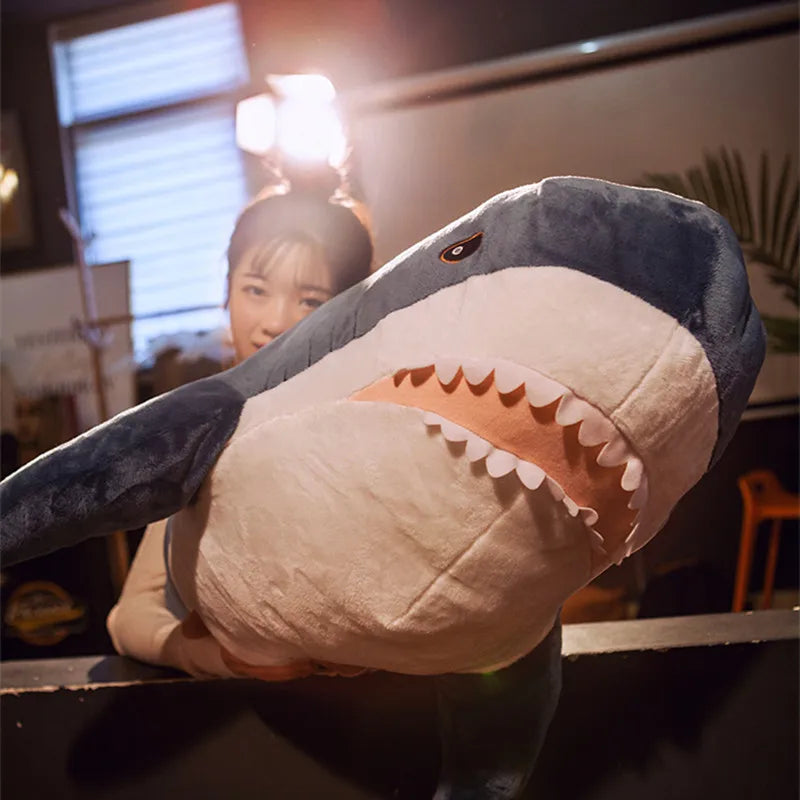 Giant Soft Shark Plush Toy - Cozy Fish Pillow for Kids & Gifts