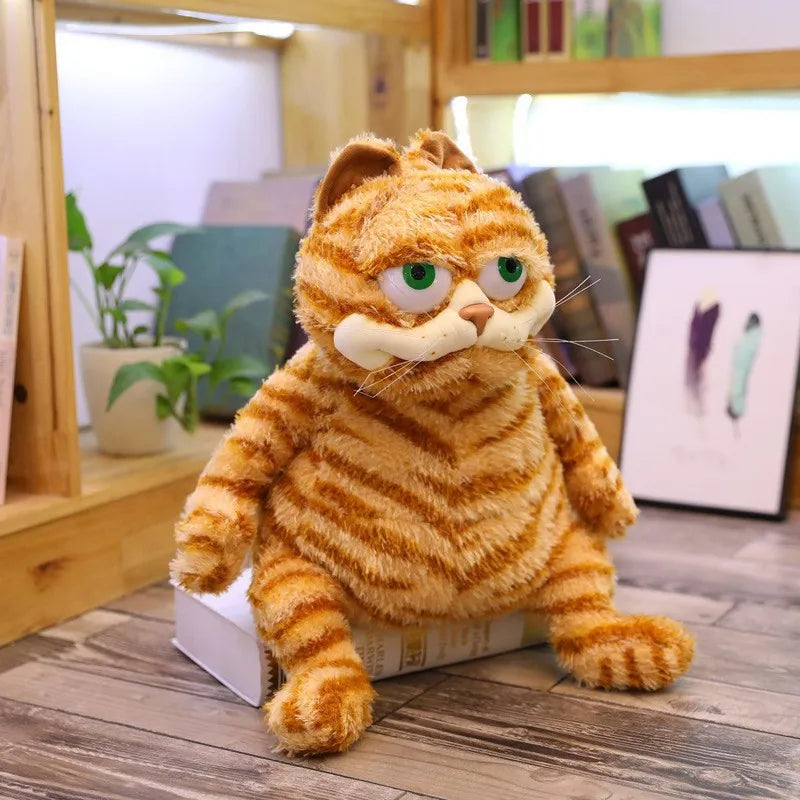 Ugly Fat Orange Cat Plush Toy - Soft, Lifelike Tabby Doll for Kids
