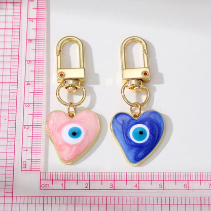 Turkish Heart Evil Eye Enamel Pendant Keychains