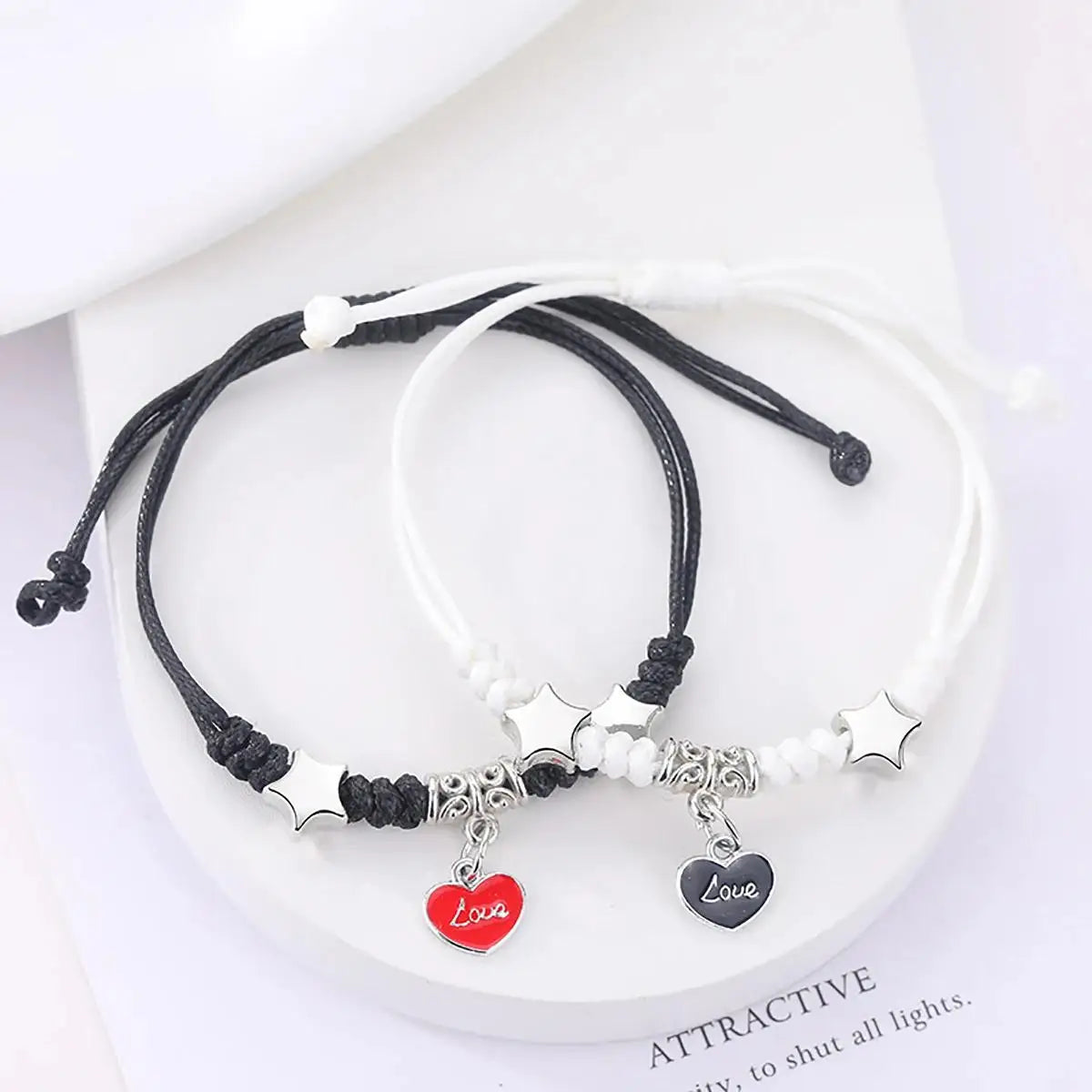 Luminous Star Matching Charm Bracelets Set of 2