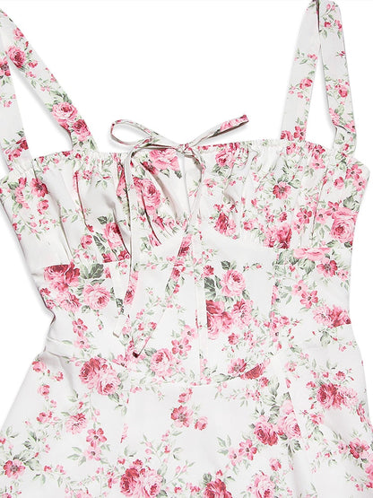 Strappy Back Tie-Up Corset Midi Dress