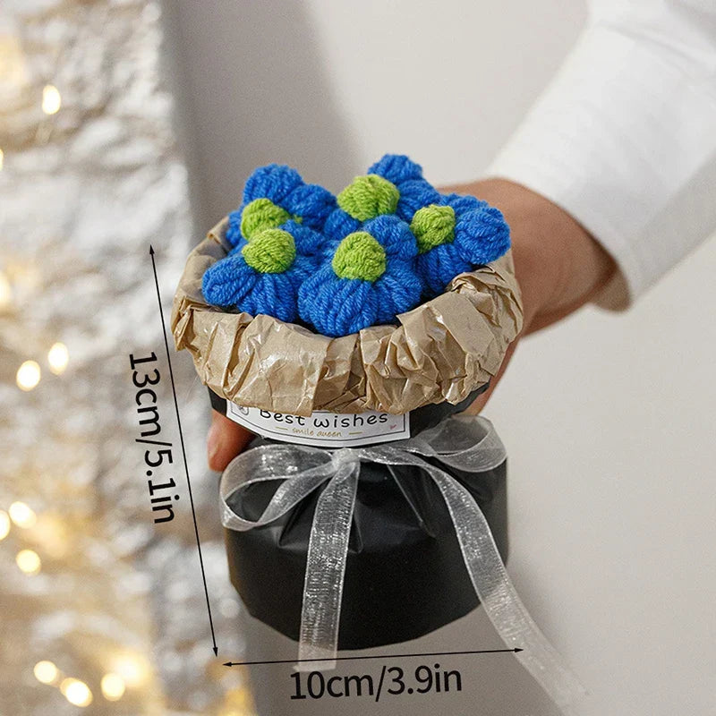 Hand-Woven Rose Flower Bouquet Artificial Flowers for Birthday and Valentine's Day