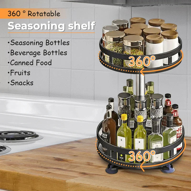 360 Rotating Spice Rack Organizer