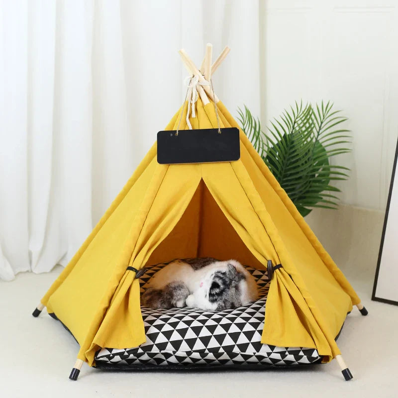 Tent with Washable Cushion Indoor Pet Bed