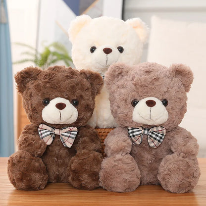 Kawaii Teddy Bear Plush Toy with Bow 25/35cm Soft Stuffed Animal for Gift
