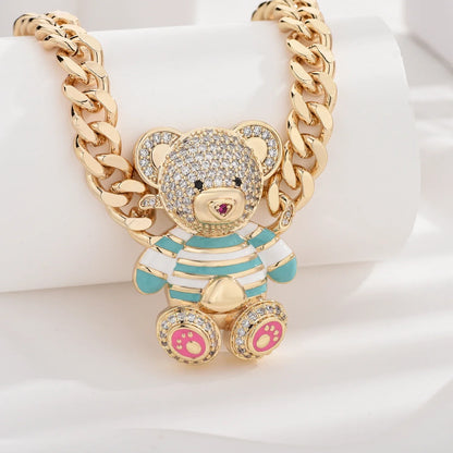 Dainty Teddy Bear Pendant Necklace