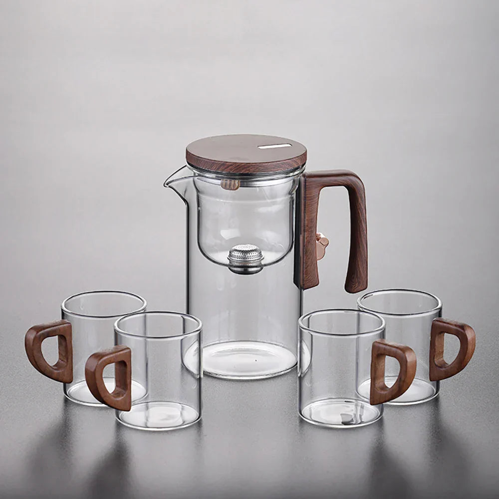 Heat-Resistant Glass Tea Pot With Magnetic Infuser 520Ml/720Ml Detachable Kettle For Easy Tea Brewing