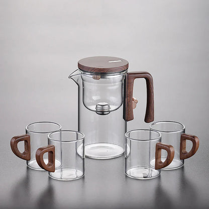 Heat-Resistant Glass Tea Pot With Magnetic Infuser 520Ml/720Ml Detachable Kettle For Easy Tea Brewing