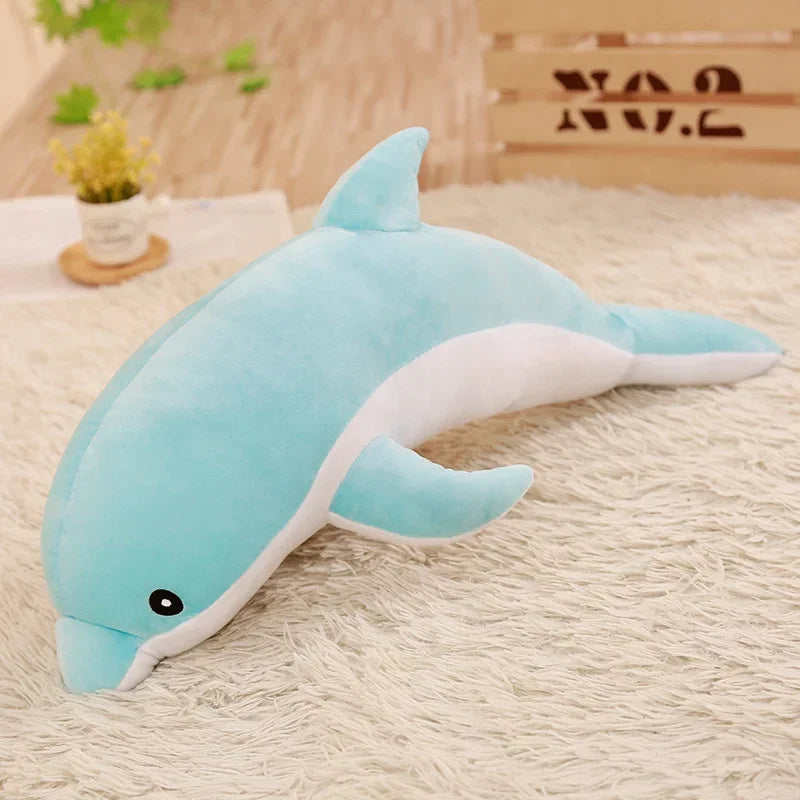 Kawaii Dolphin & Whale Shark Plush Toy - Soft, Cute Animal Pillow for Kids