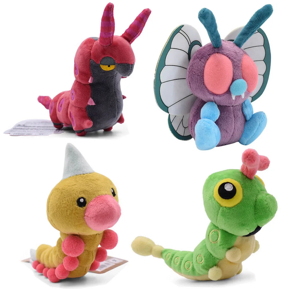Cute Pokémon Plush Set: Butterfree, Caterpie & More - Perfect Gift for Kids!