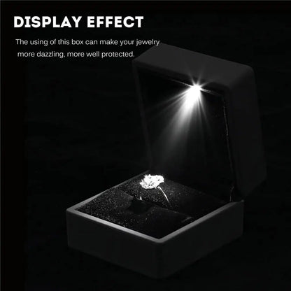 LED Light Ring Box Luxury Jewelry Case for Proposal
