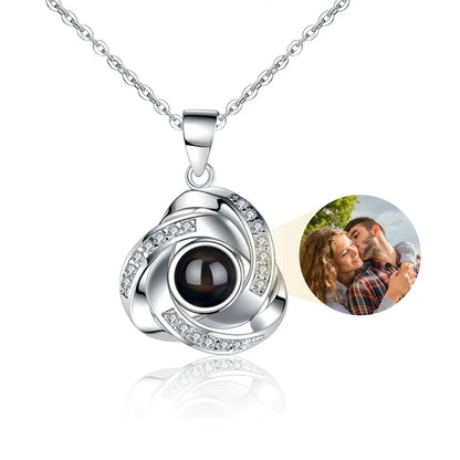 Personalized Heart Photo Projection Necklace with 100 Languages