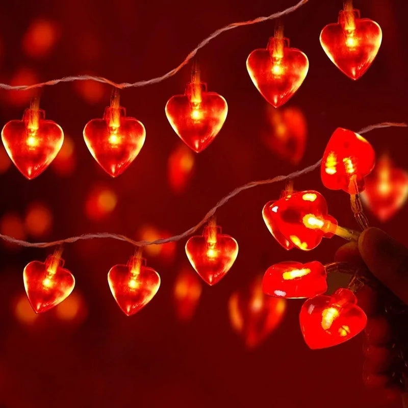 Battery Operated Heart String Lights for Valentine's Day