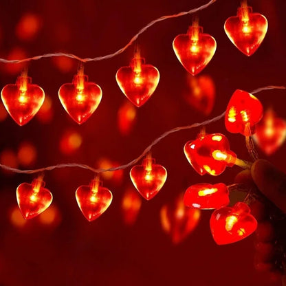 Battery Operated Heart String Lights for Valentine's Day