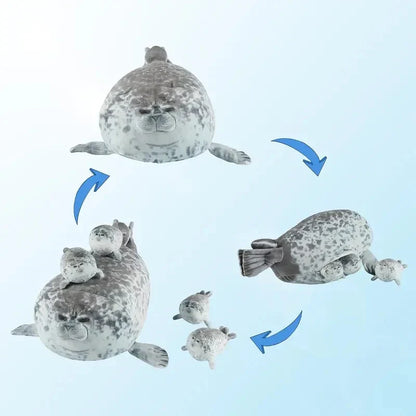 Seal Family Plush Set with Zipper Pouch 40cm