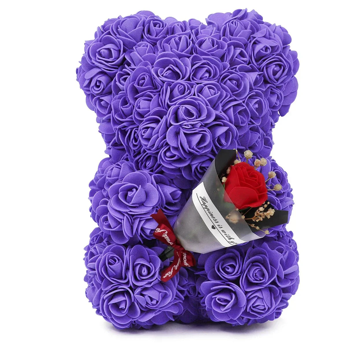 Eternal Rose Teddy Bear Artificial Floral Gift 25cm