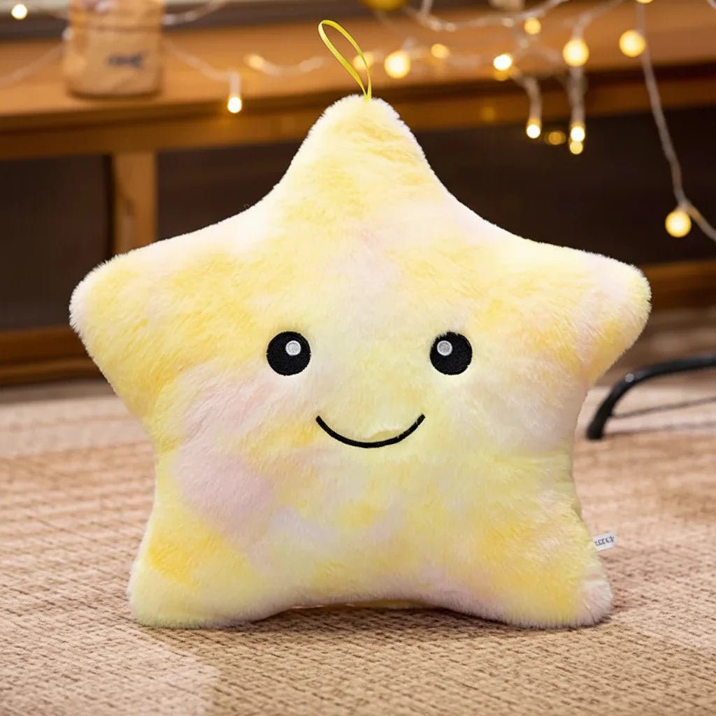 LED Light Star Plush Toy Soft Stuffed Star Pillow for Kids