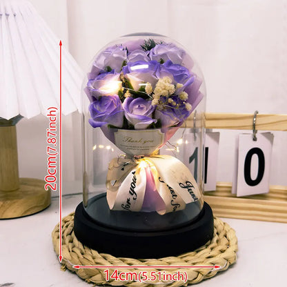 Eternal LED Rose Acrylic Dome Decor