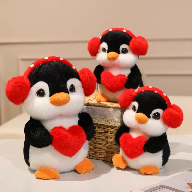 Love Penguin Plush Toy - Soft Stuffed Animal with Heart for Valentine's Day