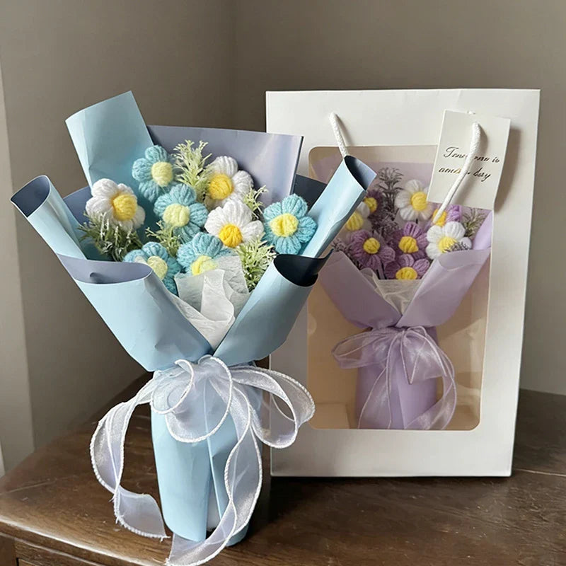 Eternal Crochet Flower Bouquet for Graduation, Birthday, and Valentine's Gifts