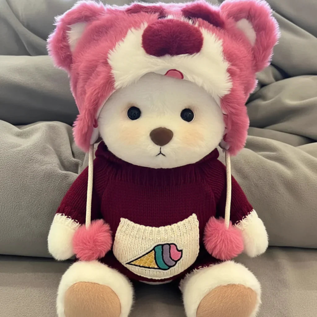Handmade Teddy Bear Plush Doll with Outfit 30cm