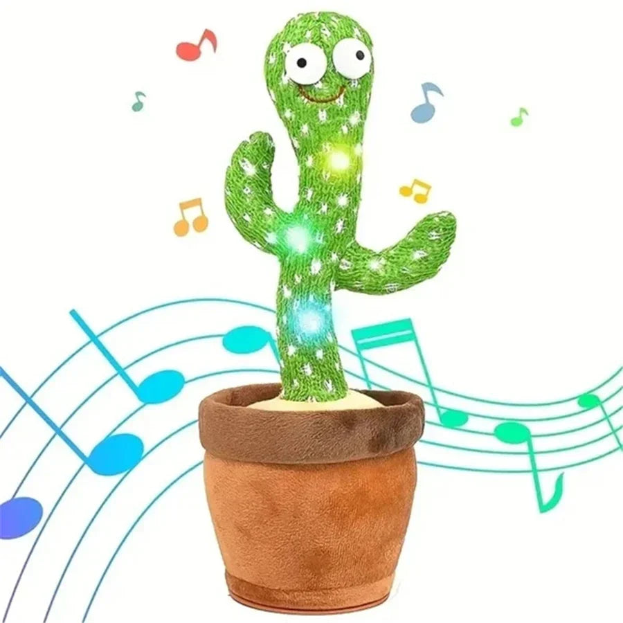USB Electric Singing & Dancing Cactus Plush Toy - Fun Decompression Buddy