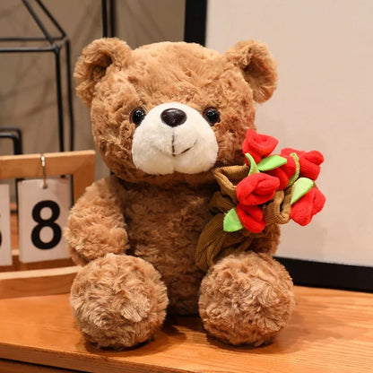 Sitting Bear Plush Toy with Heart Gift for Her