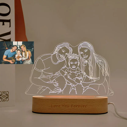 Personalized 3D Photo Night Light with Custom Text