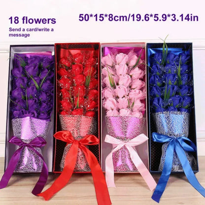 18PCS Soap Flower Bouquet Gift Box for Valentine's Day