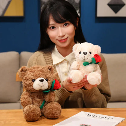 Sitting Bear Plush Toy with Heart Gift for Her